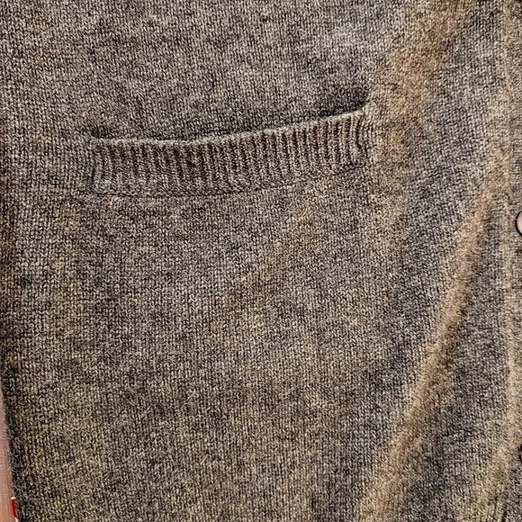 WYSE  LONDON Grey 30% Cashmere 70% Wool V Neck  Gold Sequined Sweater Size S/M - Picture 12 of 14